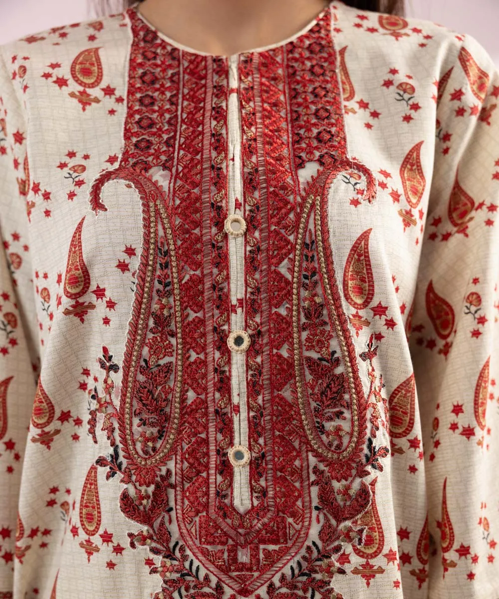 Embroidered Zari Lawn Shirt