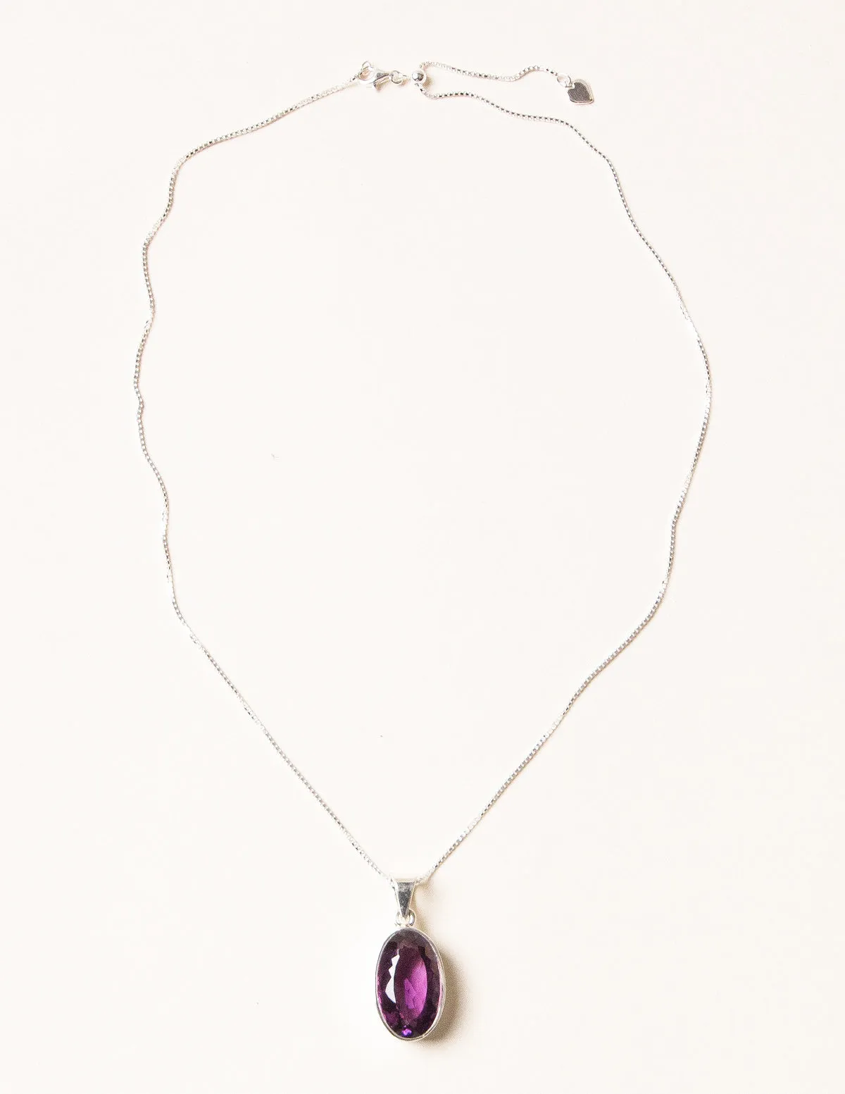 Faceted Oval Amethyst Gemstone Pendant