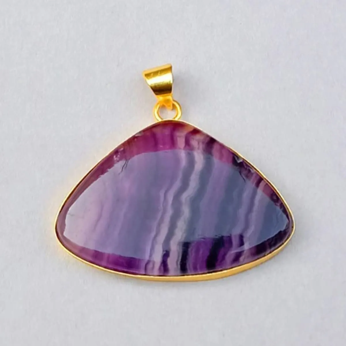 Fashionable Bezel Set Fluorite Gemstone Designer Pendant For Women