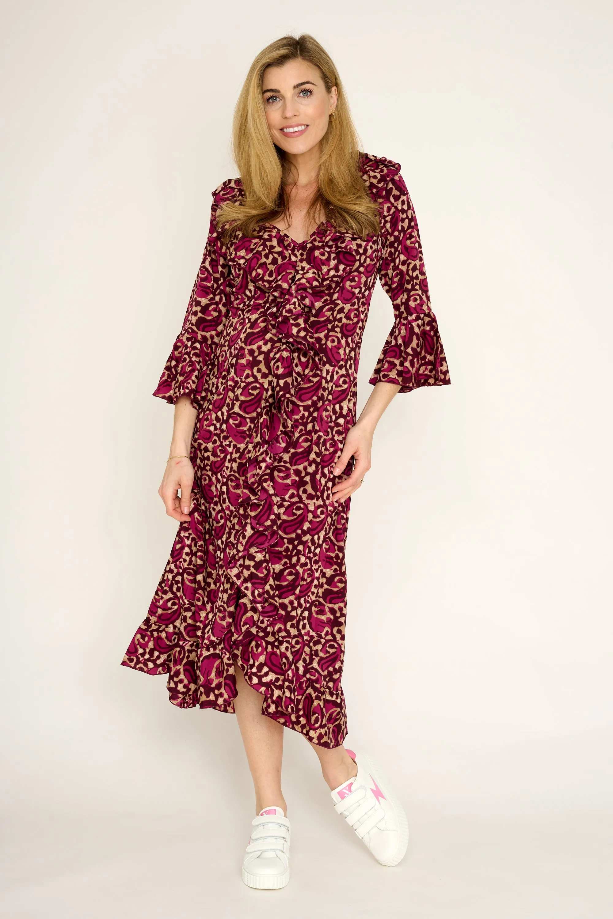 Felicity Midi Dress in Mulberry Swirl