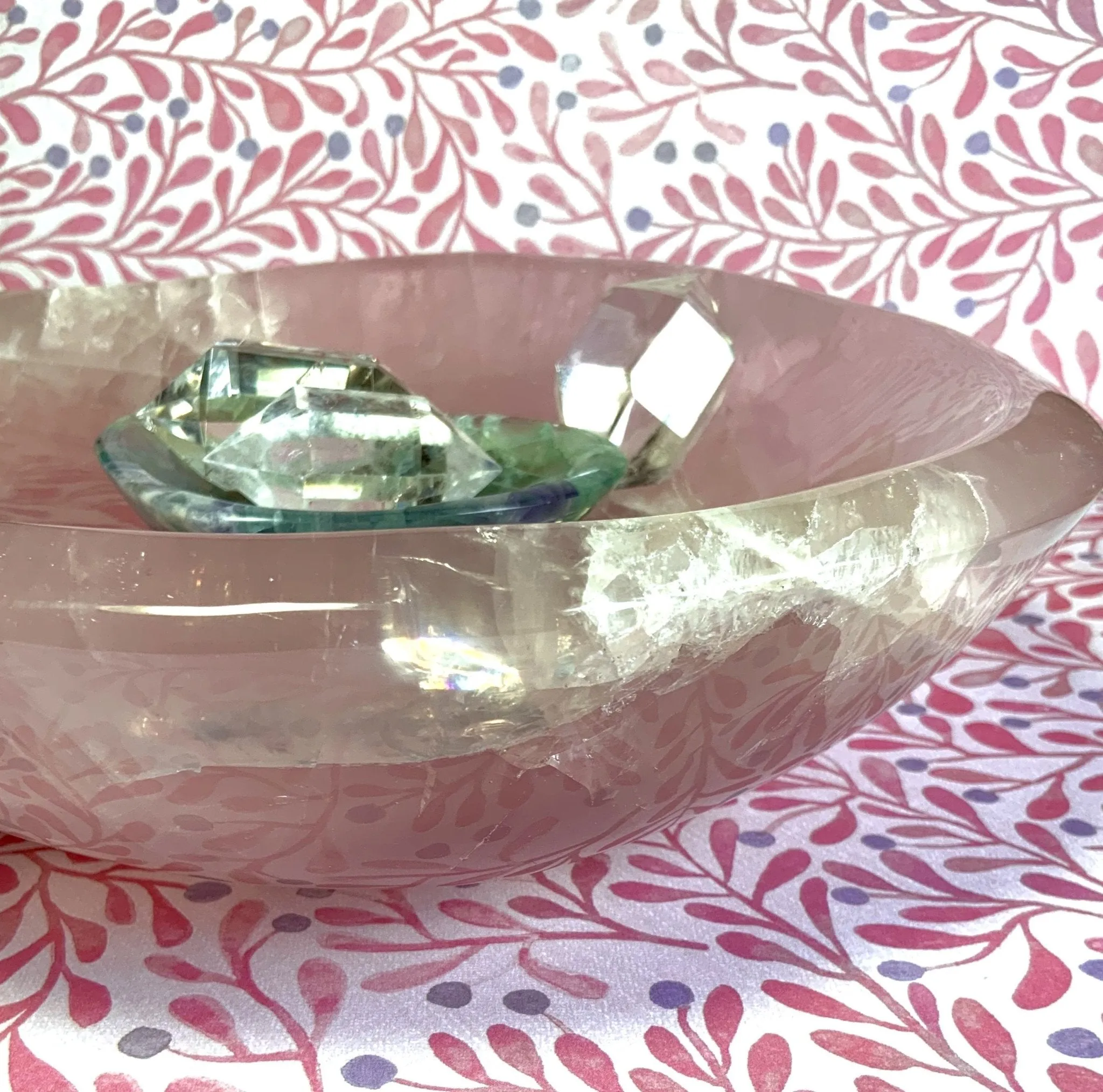 Flamingo Pink Rose Quartz Bowl