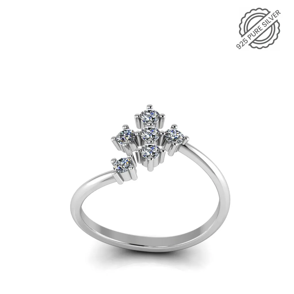 Flower Design Sterling Silver Ring