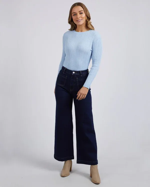 Foxwood Greta Long Sleeve Top- Pale Blue