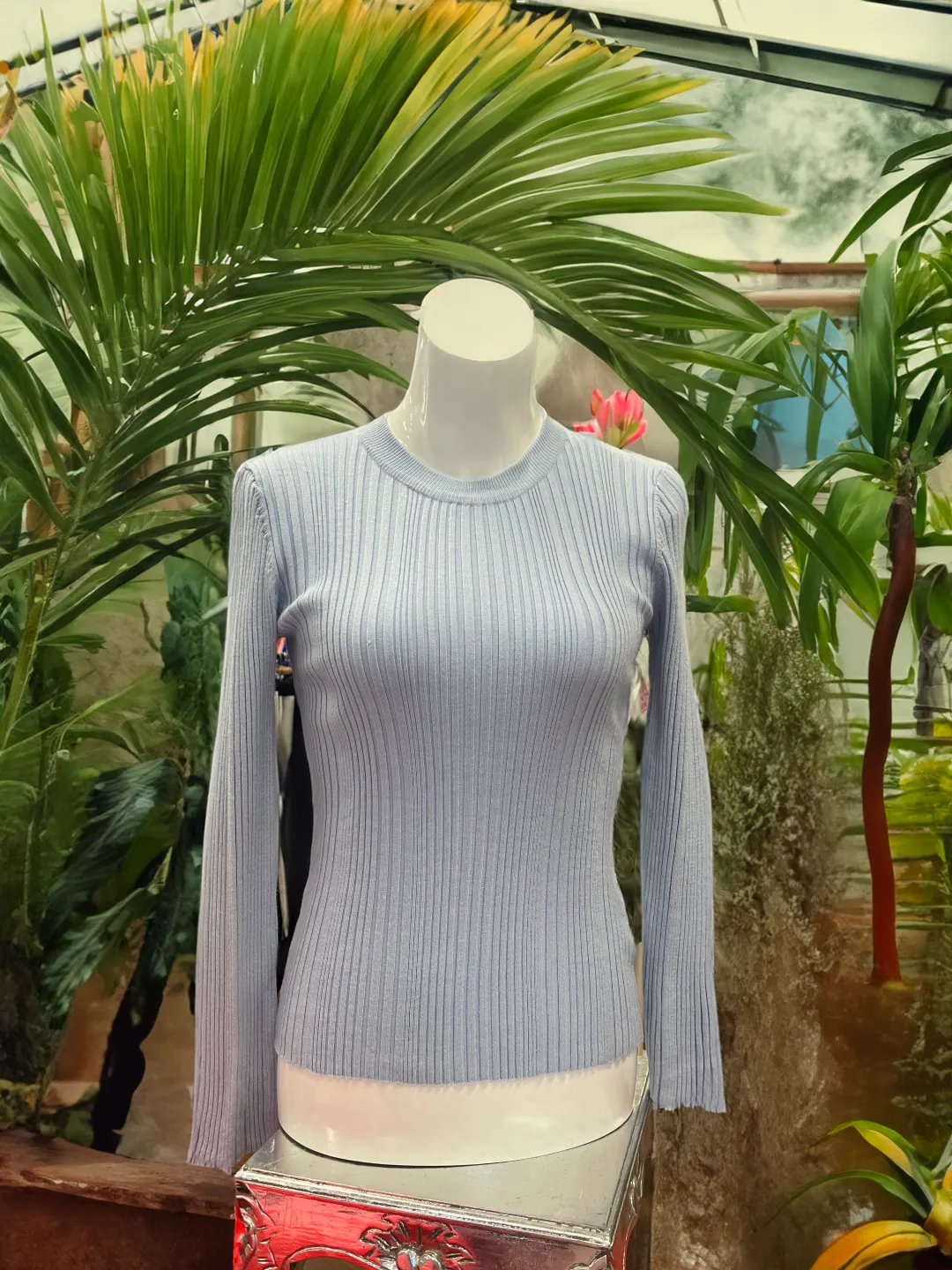 Foxwood Greta Long Sleeve Top- Pale Blue