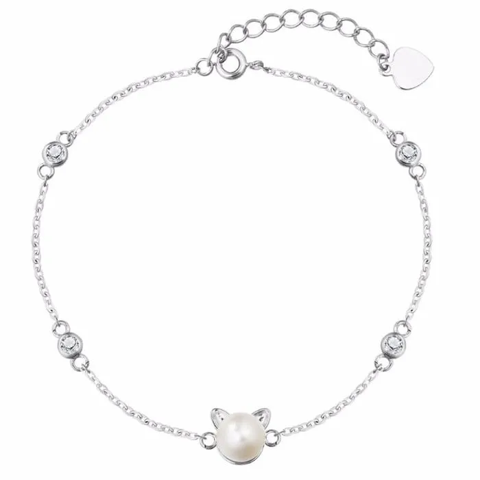 Freshwater Pearl Cat Set in Solid 925 Sterling Silver