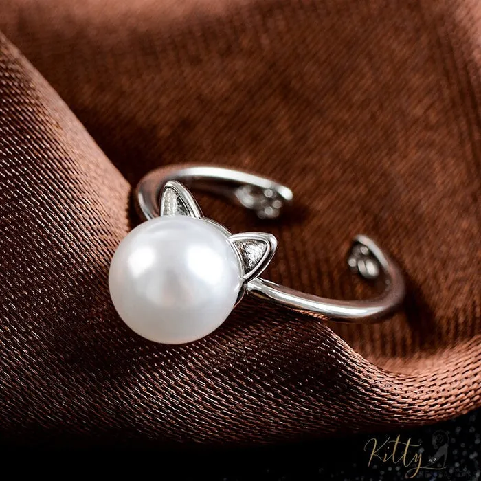 Freshwater Pearl Cat Set in Solid 925 Sterling Silver