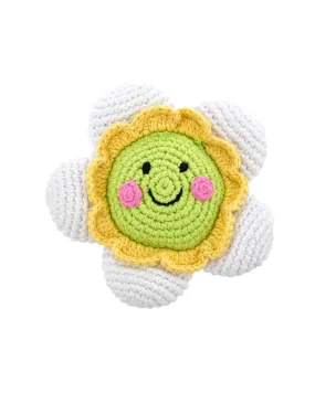 Friendly Flower Rattle – White