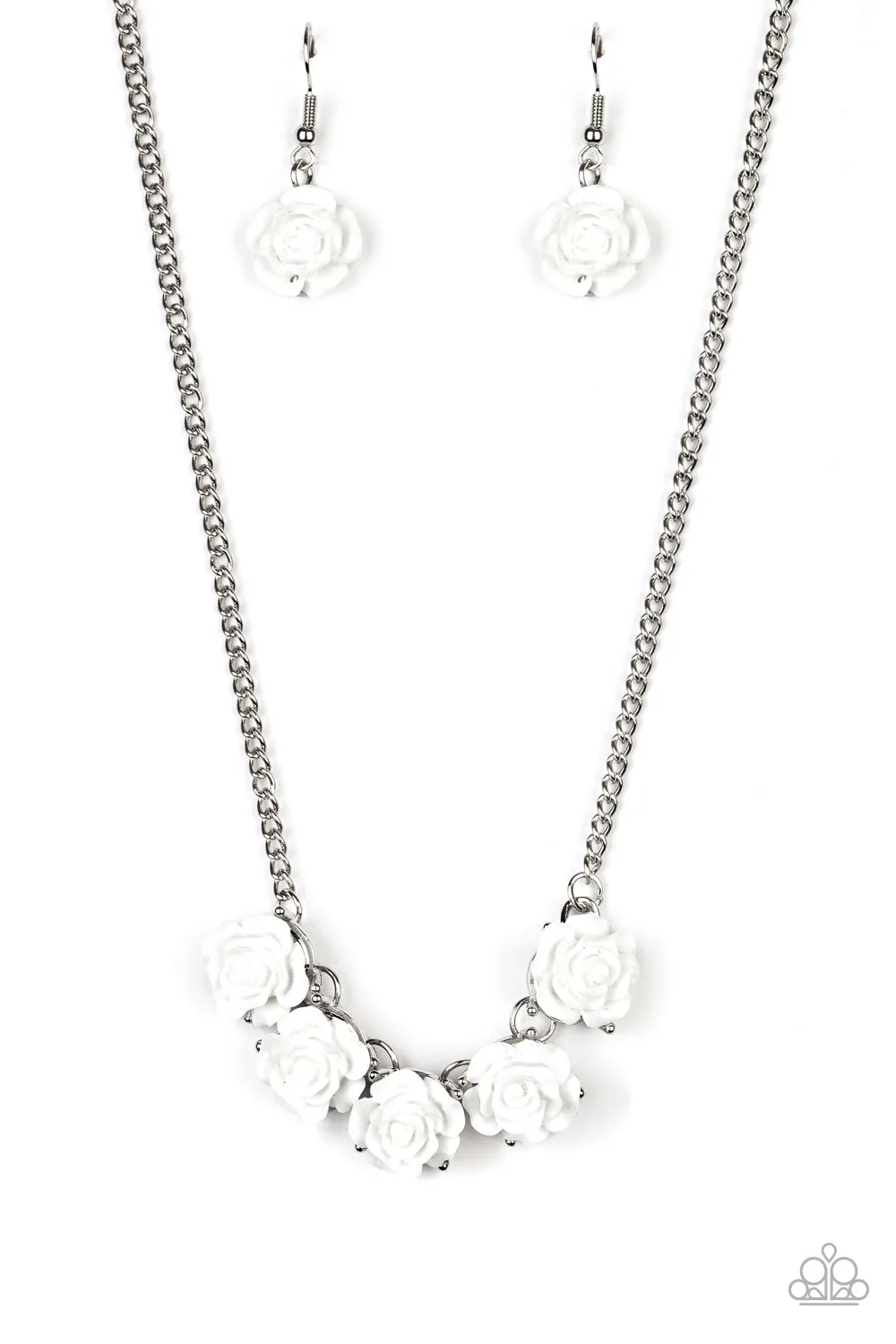 Garden Party Posh - White Paparazzi Necklace