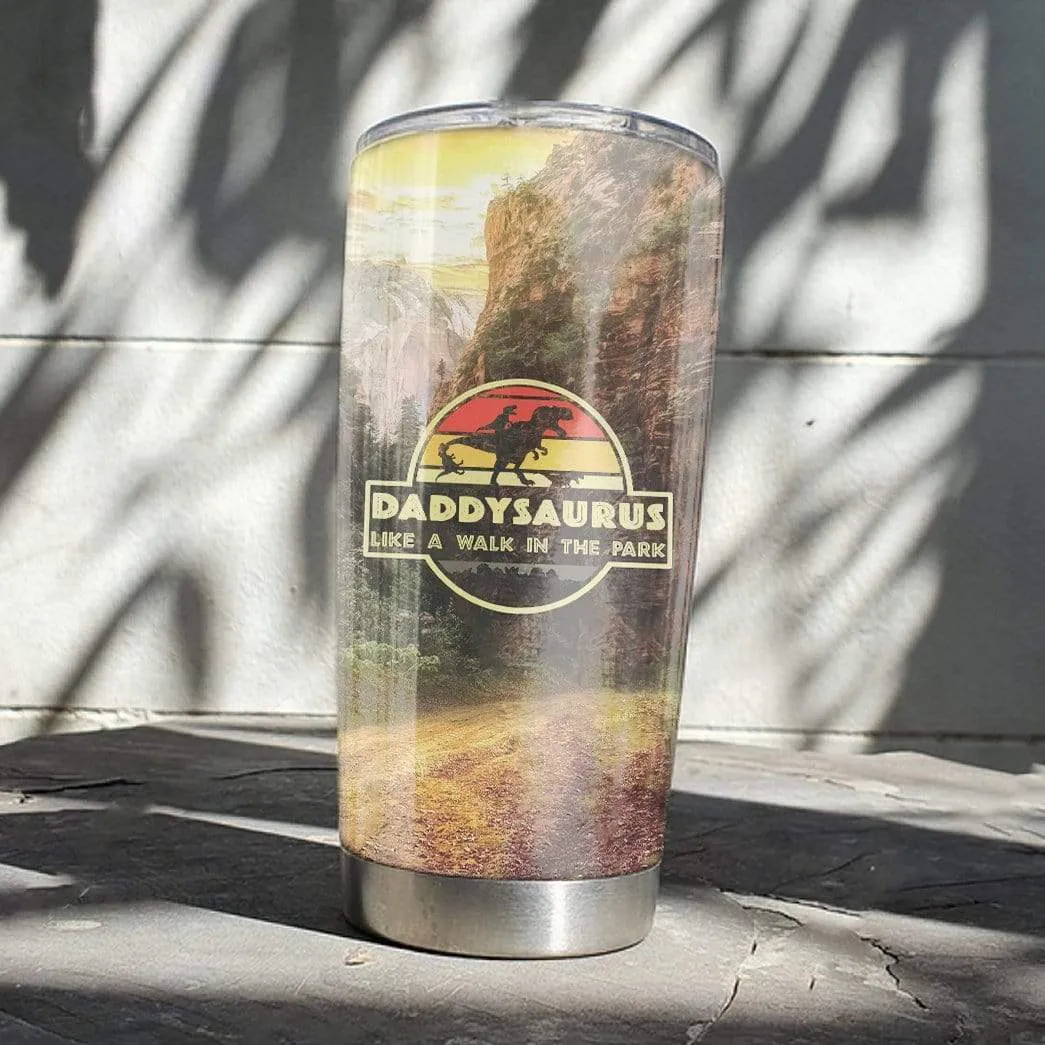 Gearhuman 3D Daddysaurus Like A Walk In A Park Custom Name Design Vacuum Insulated Tumbler