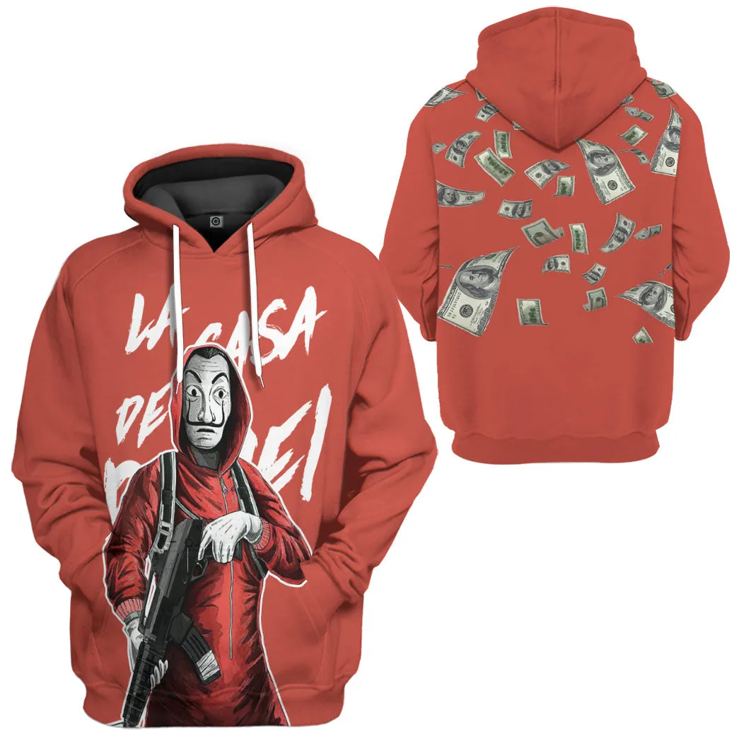 Gearhuman 3D Money Heist La Casa De Papel Custom Tshirt Hoodie Apparel