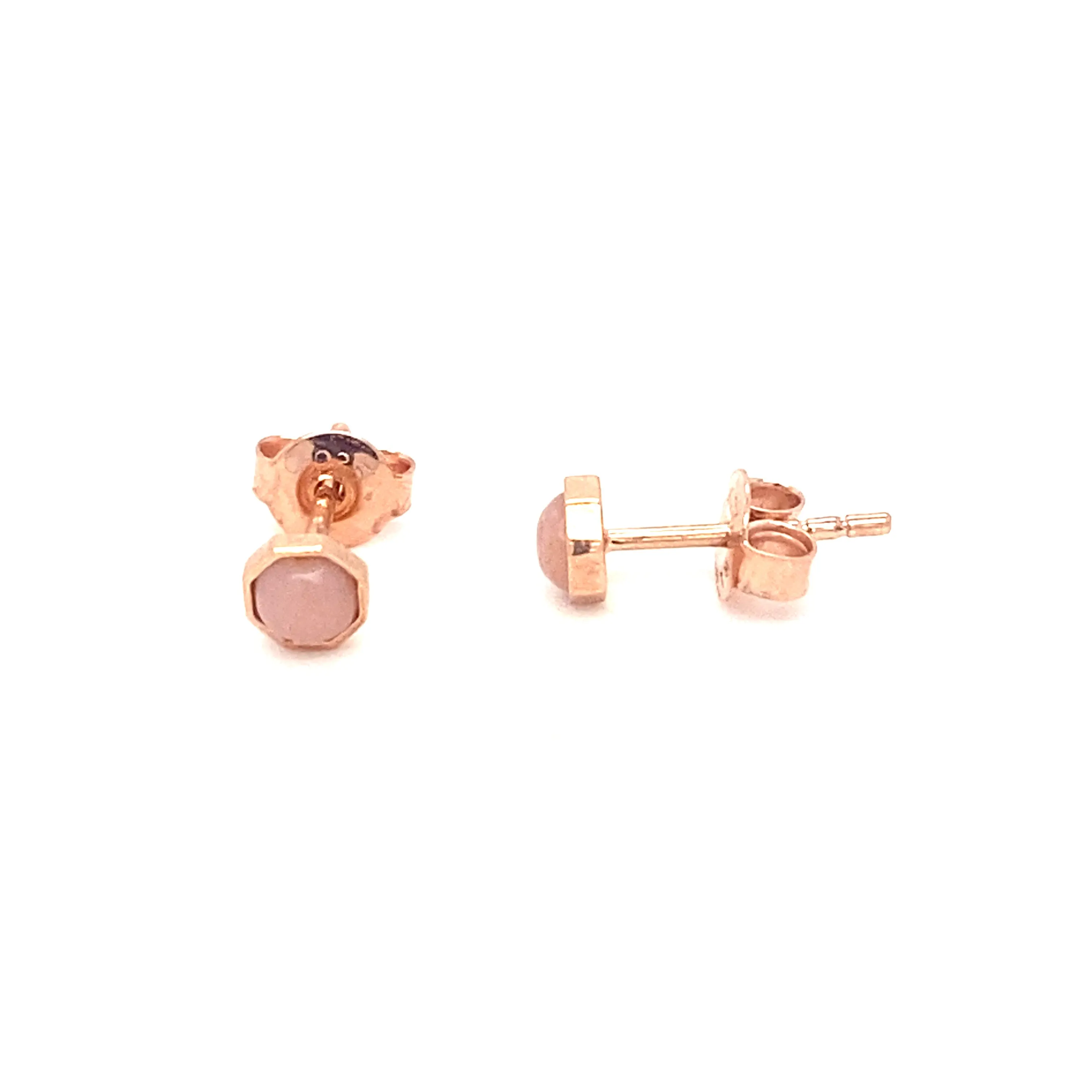 Gemstone Octagonal Stud Earrings