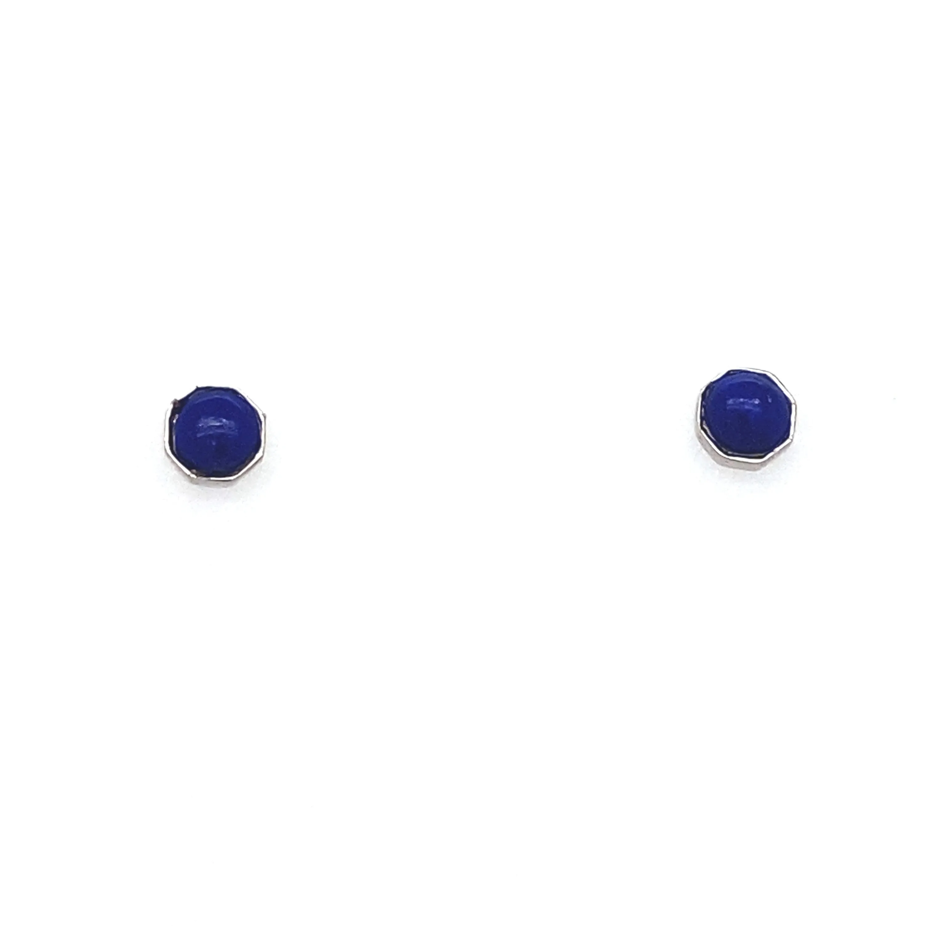 Gemstone Octagonal Stud Earrings