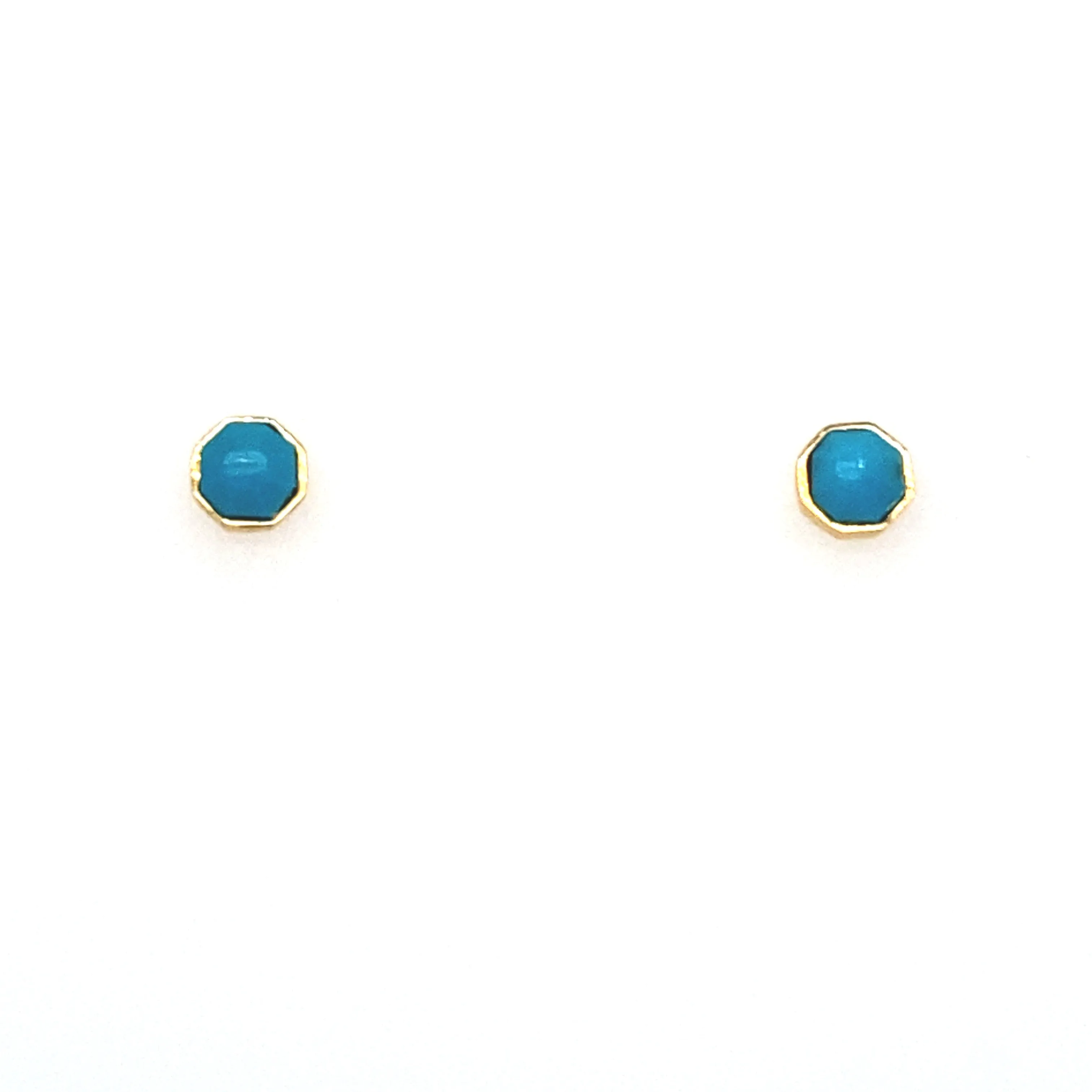 Gemstone Octagonal Stud Earrings