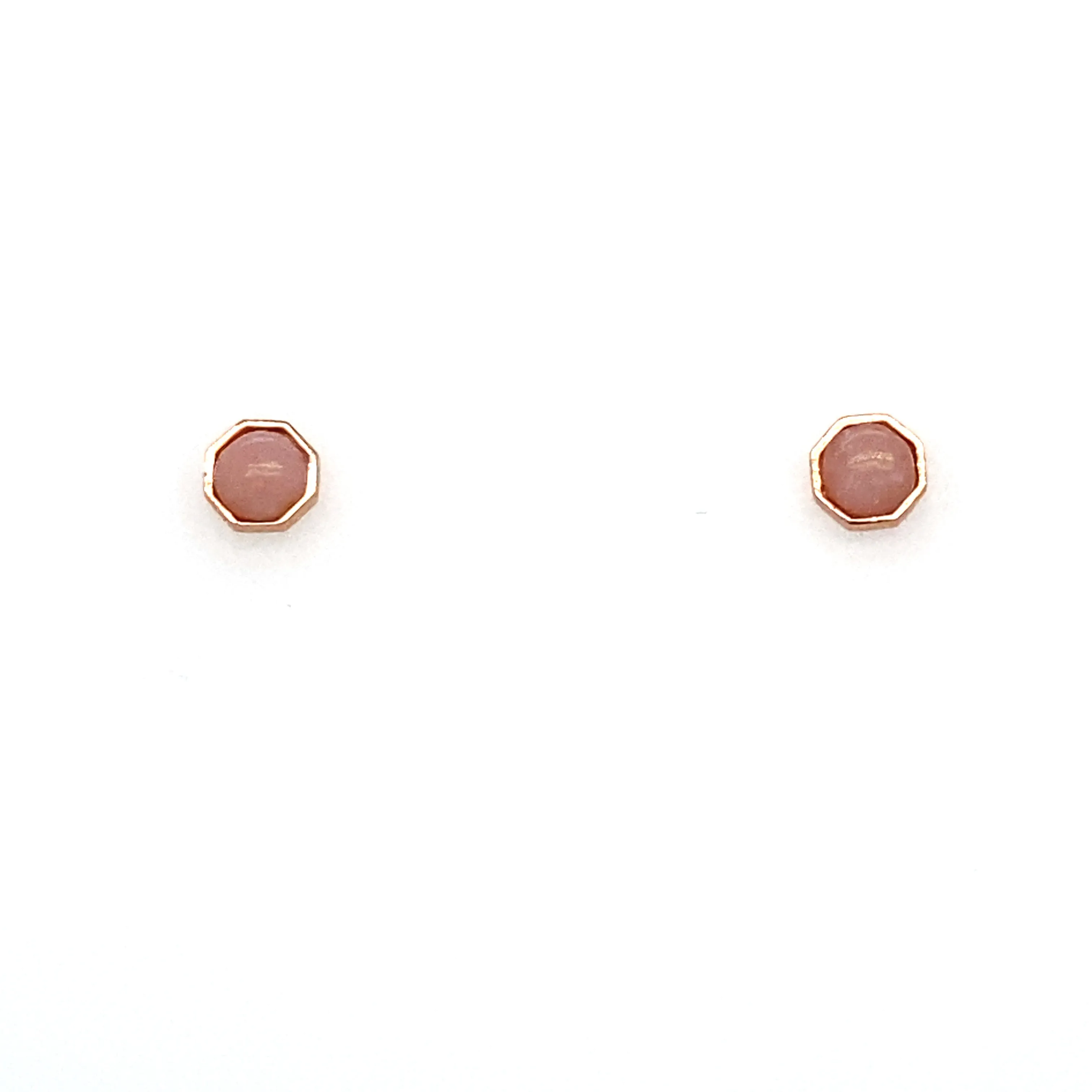 Gemstone Octagonal Stud Earrings