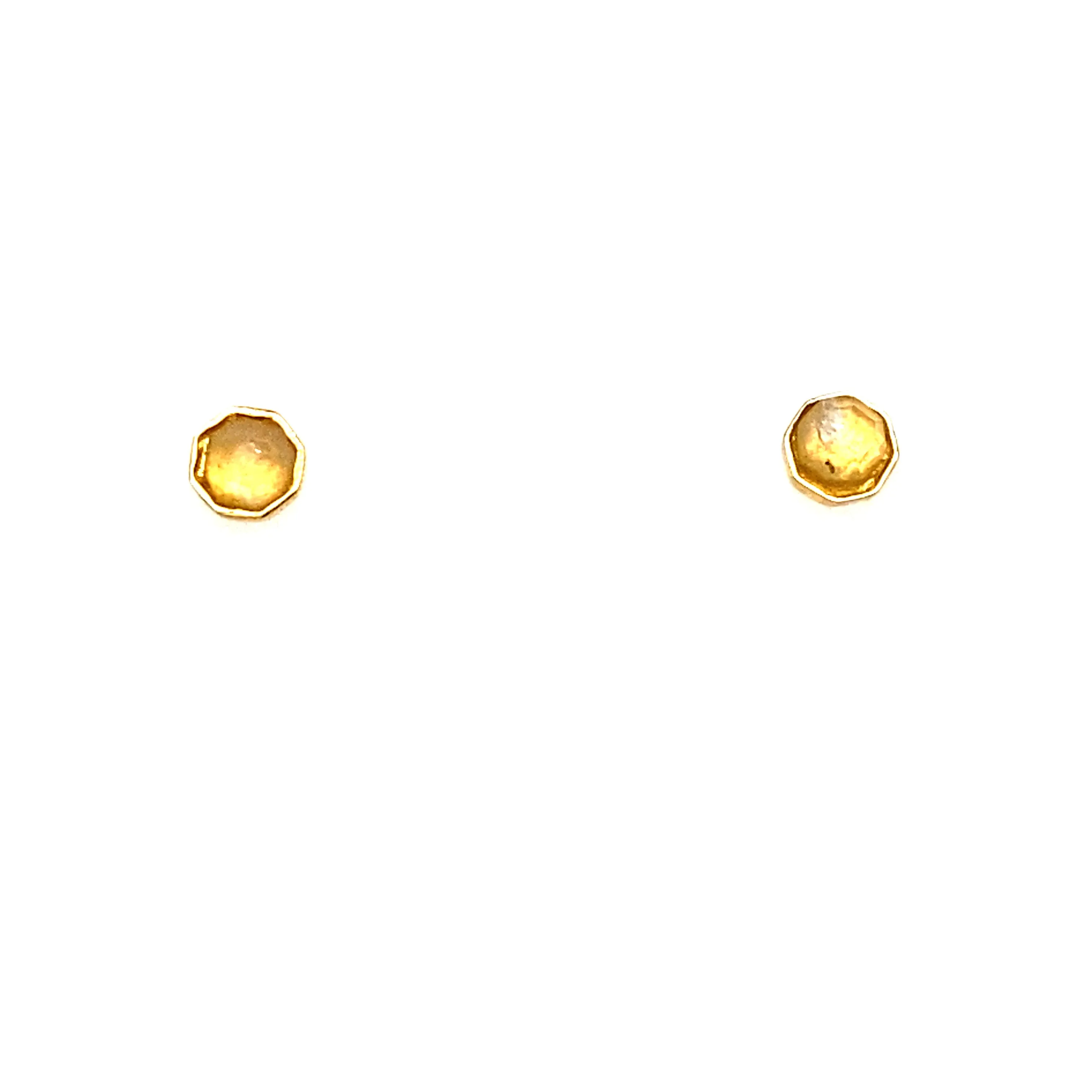 Gemstone Octagonal Stud Earrings