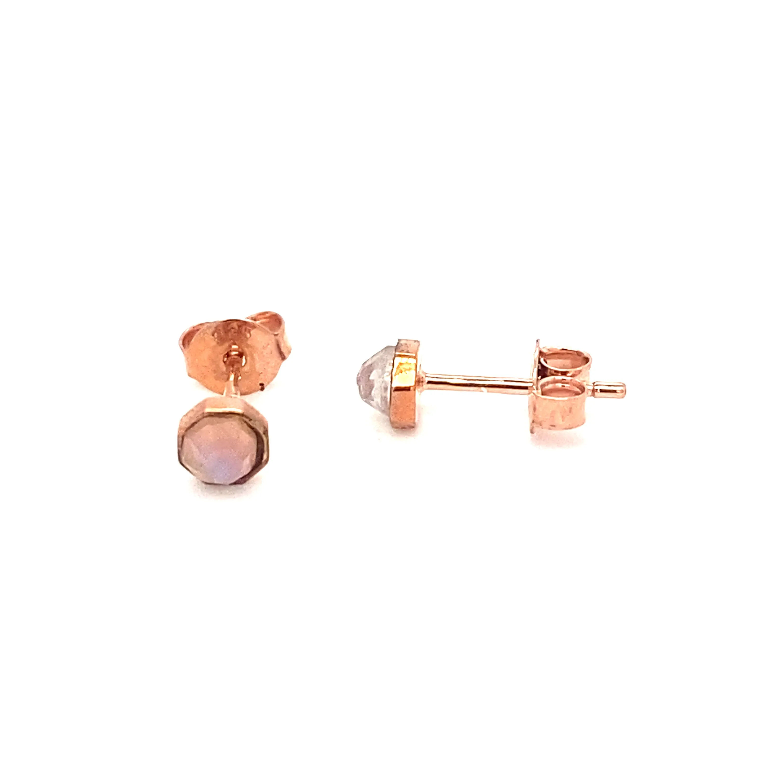 Gemstone Octagonal Stud Earrings