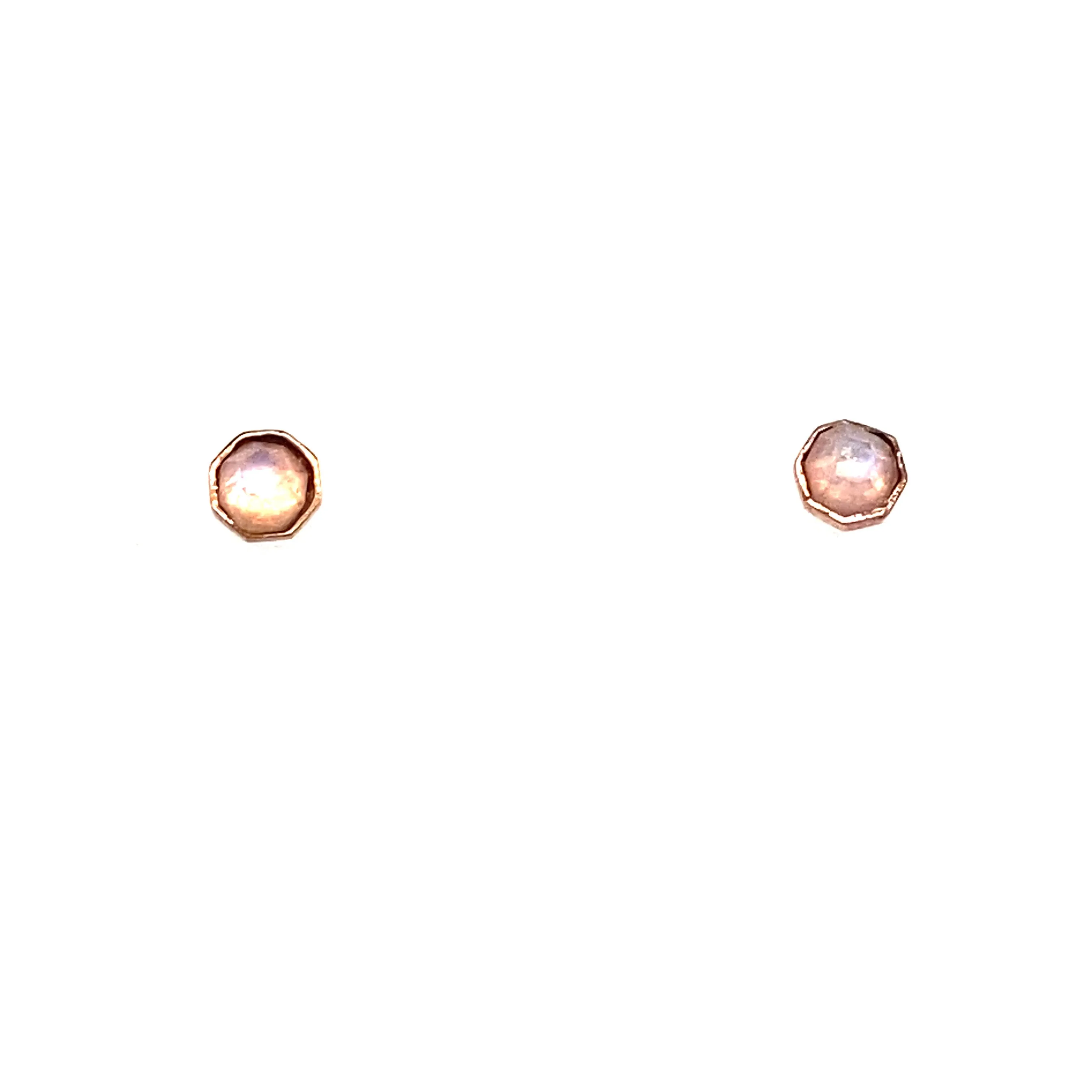 Gemstone Octagonal Stud Earrings