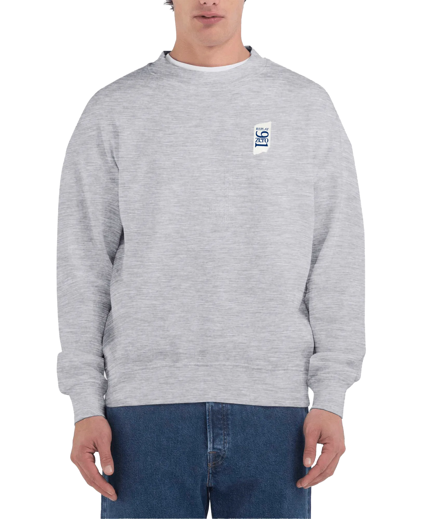 Genderless Crew-neck Sweatshirt With 9zero1 Logo - Grey