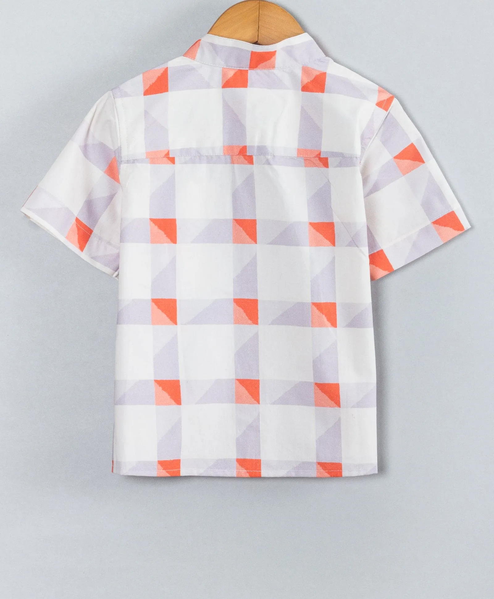 Geometric print Boys coordinate set-Grey/Orange