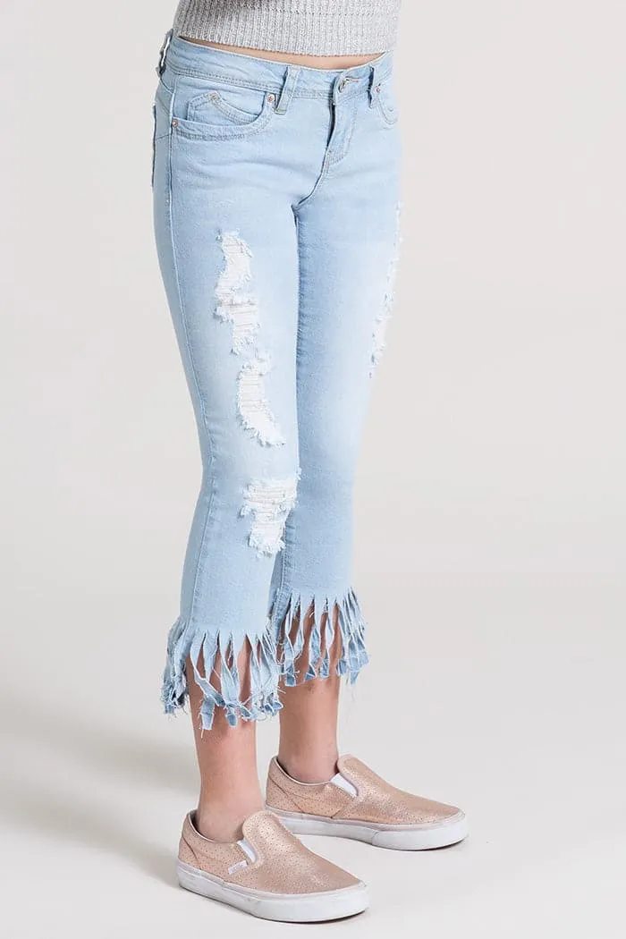 Girls WannaBettaFit Car Wash Hem Jeans