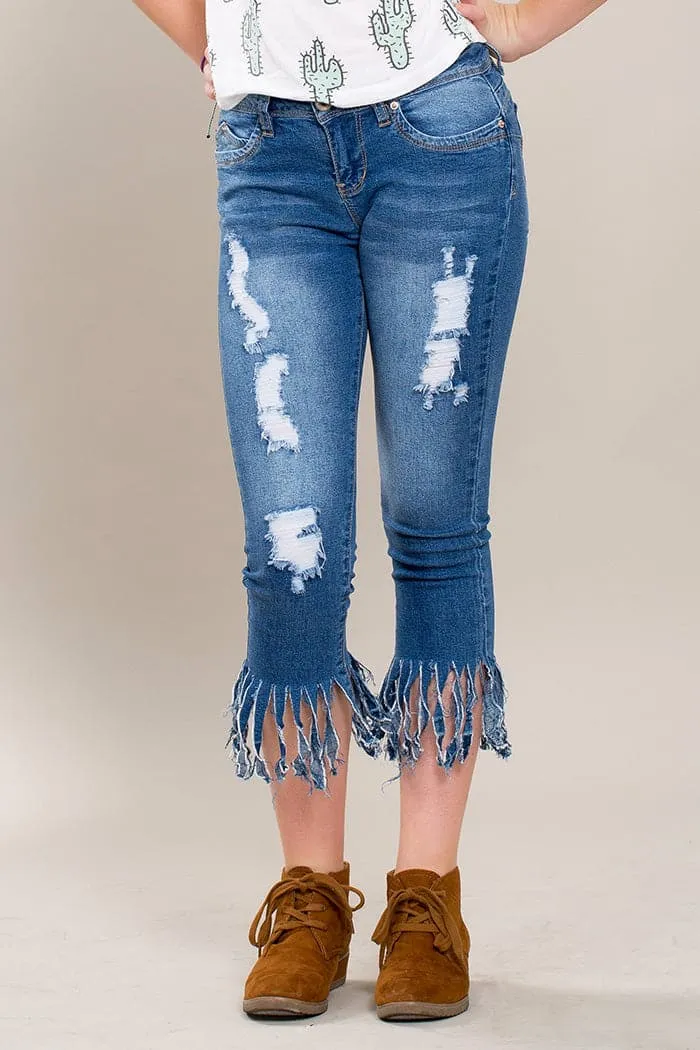 Girls WannaBettaFit Car Wash Hem Jeans