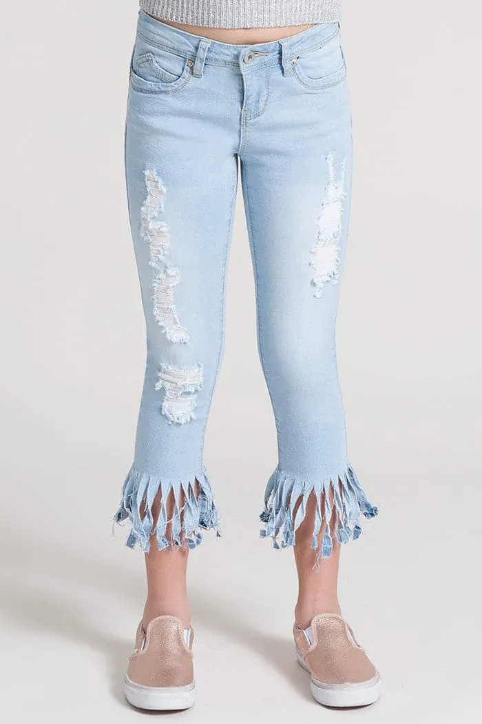 Girls WannaBettaFit Car Wash Hem Jeans