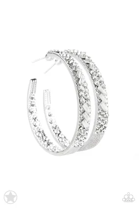 GLITZY By Association - White Hoop Earring