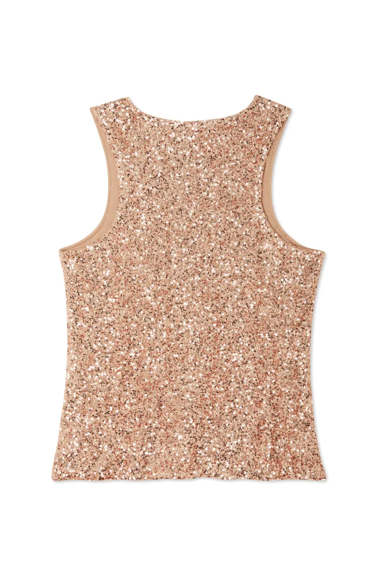 Gold Sequin Tank Top