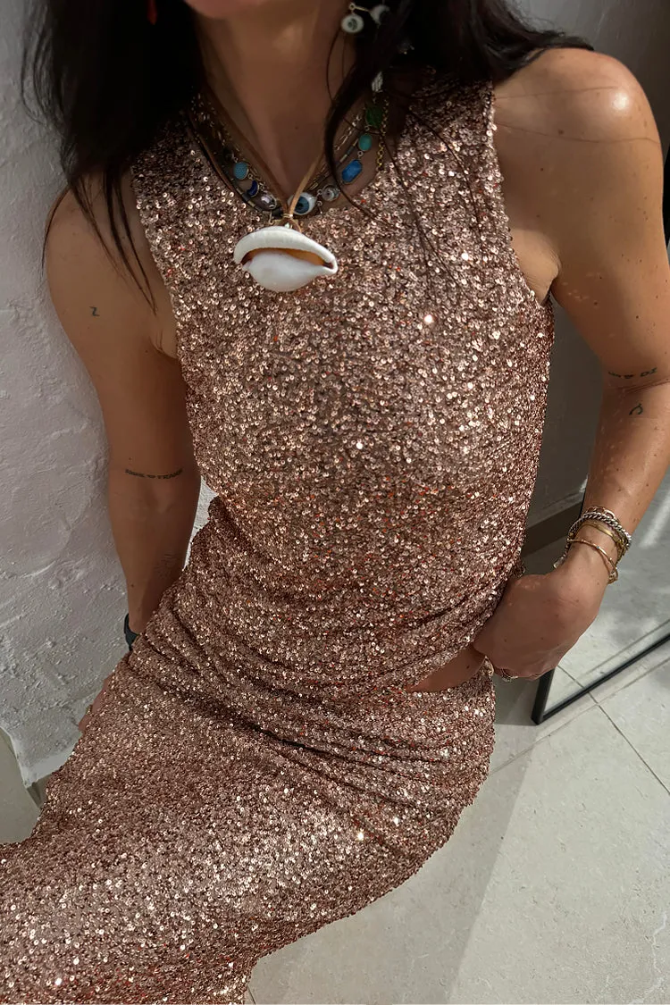 Gold Sequin Tank Top