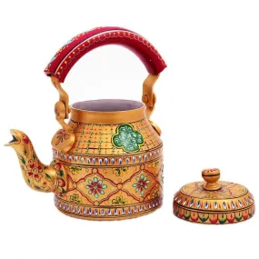 Golden Glow Hand Painted Tea Pot in Aluminum