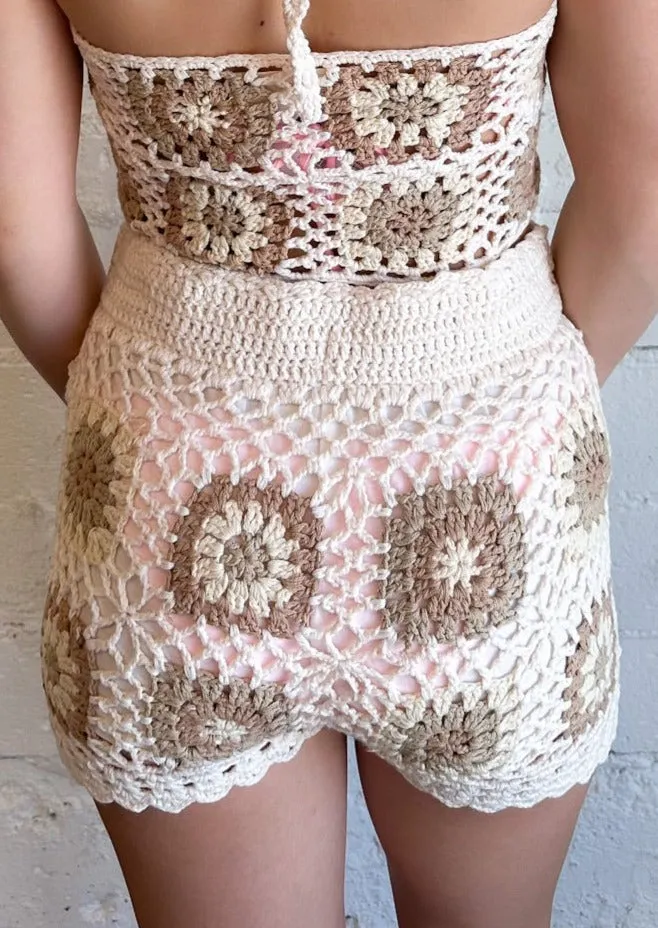 Golden Sands Crochet Shorts