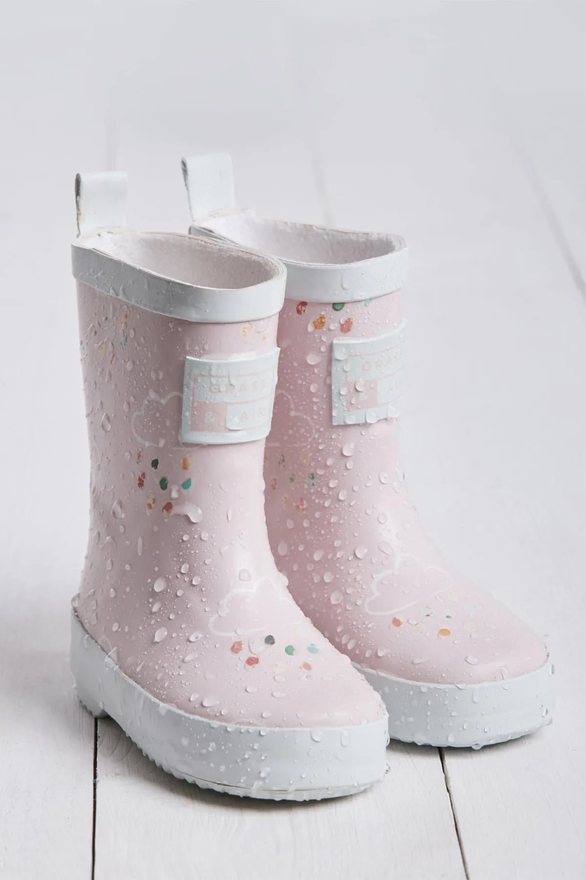 GRASS & AIR - Infant Colour Changing Wellies in Baby Pink