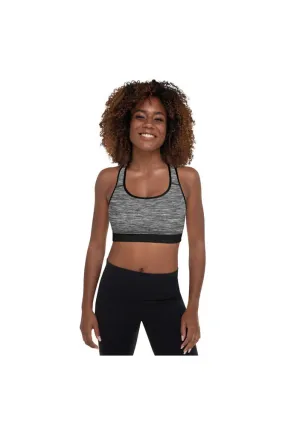 Gray & Black Padded Sports Bra