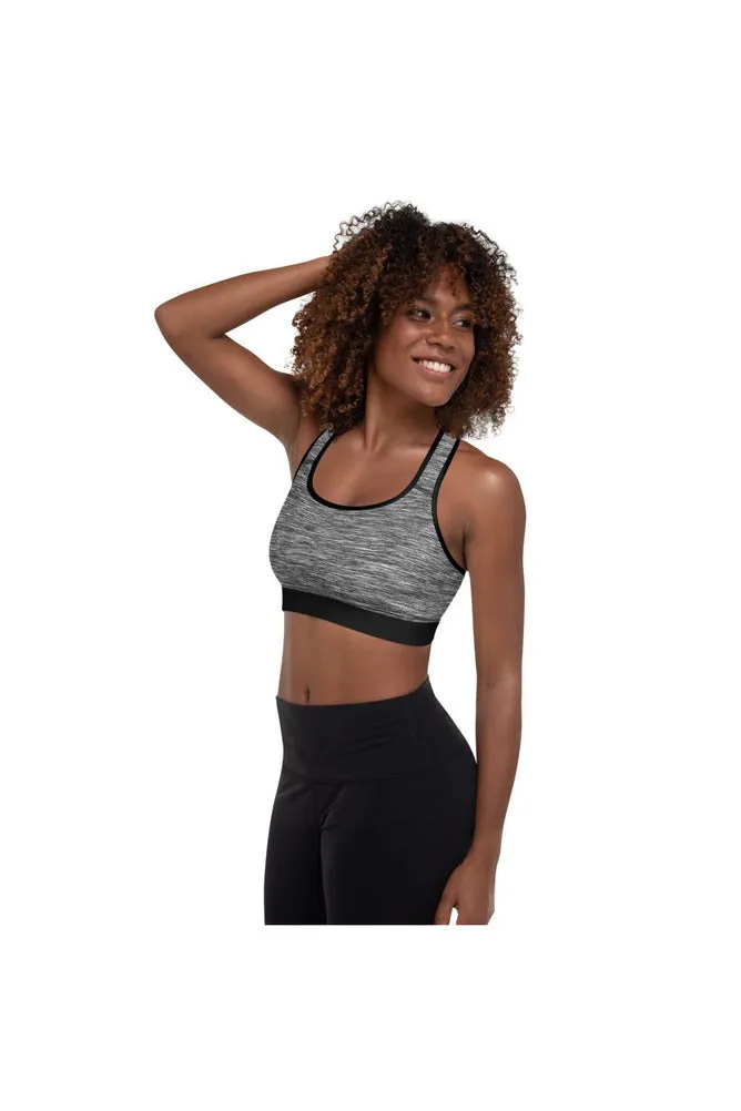 Gray & Black Padded Sports Bra