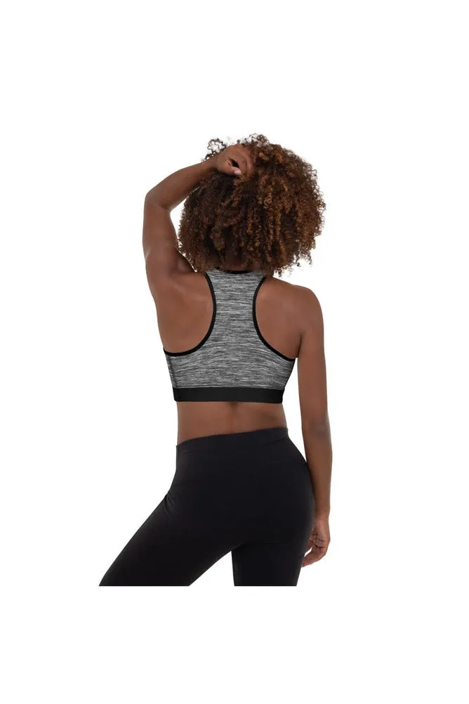 Gray & Black Padded Sports Bra