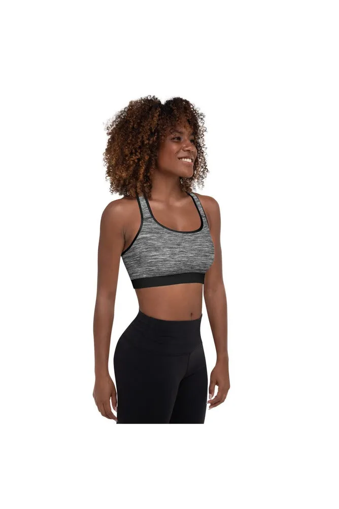 Gray & Black Padded Sports Bra