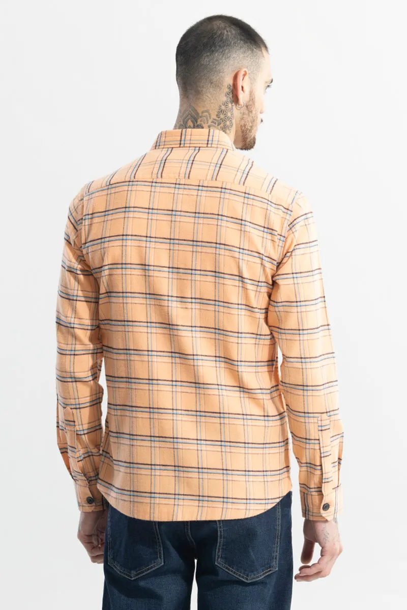 Grid Hatch Orange Checks Shirt