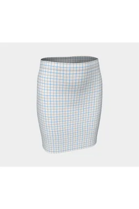 H. M. Kemp Blue/Gray Tattersall Fitted Skirt