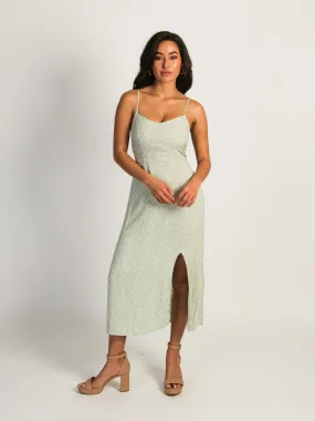 HARLOW MALIA SLIT PRINT DRESS - SAGE