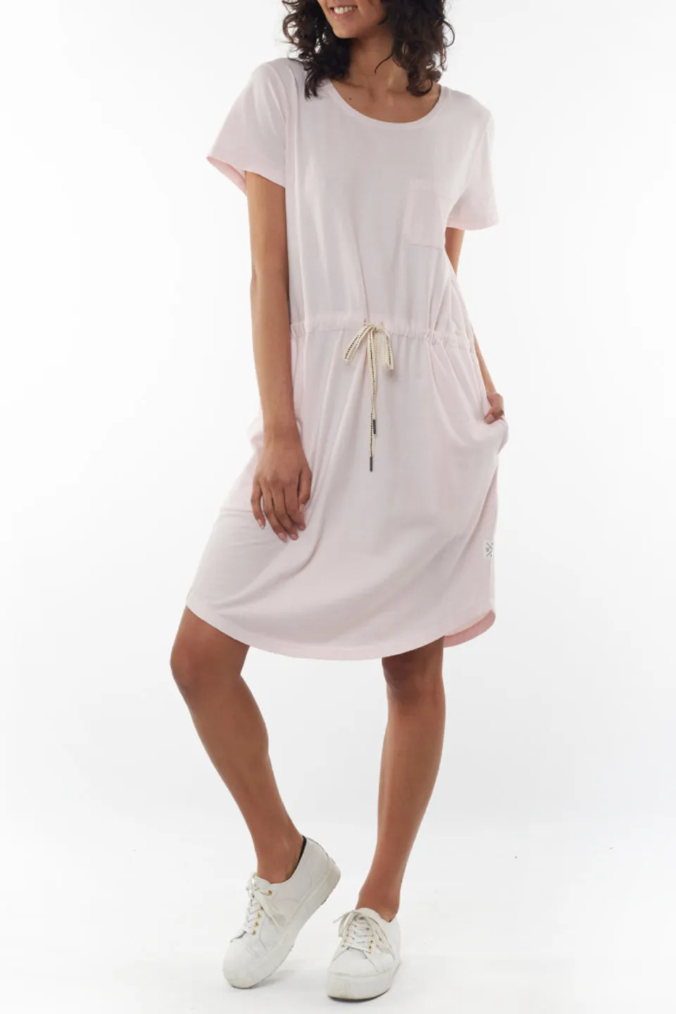 Harper Tie Waist Peony Blush Dress