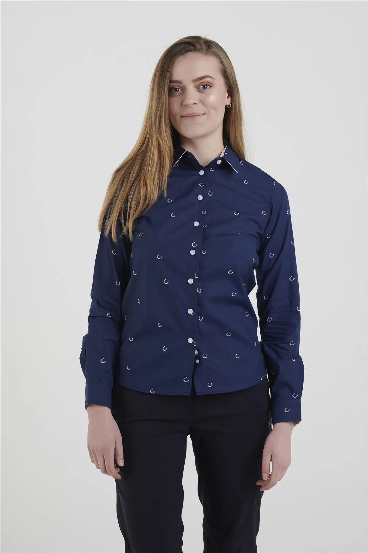 Hazy Blue Womens Long Sleeve Shirt - Leesha