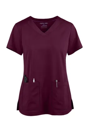 HH Purple Label Women's  Jill Curved V-Neck Scrub Top 2320