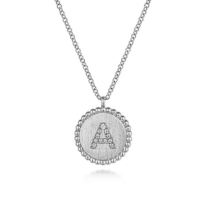 Initial A Medallion Necklace