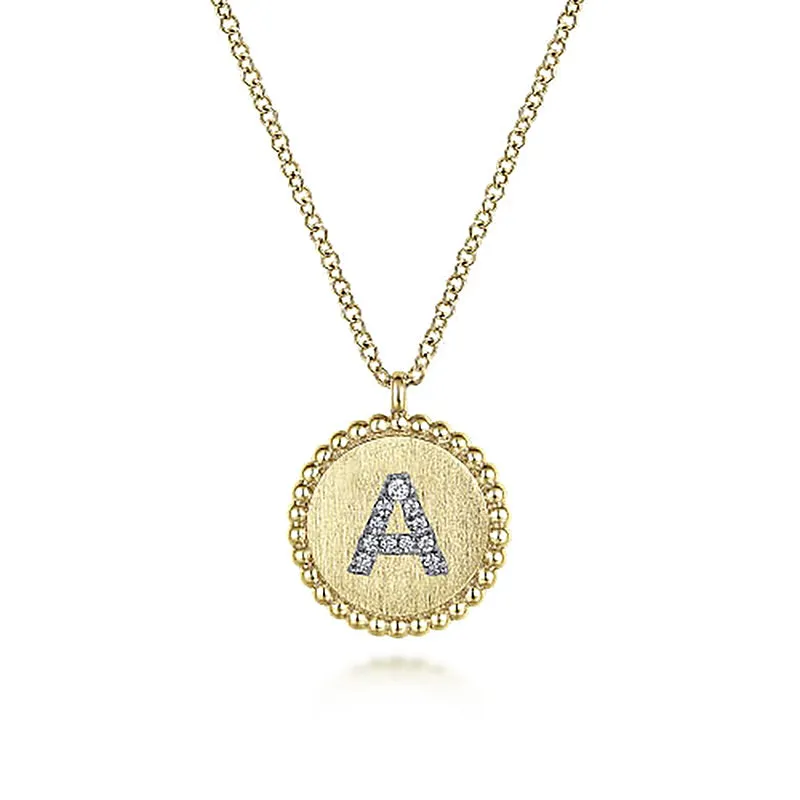 Initial A Medallion Necklace