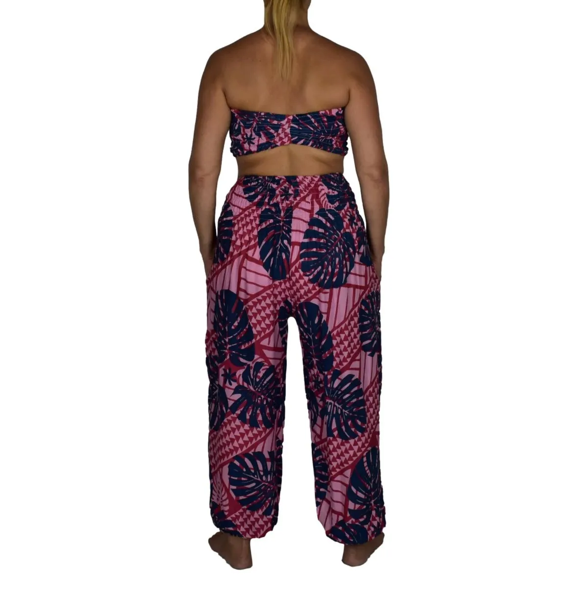 Island Monstera Pants with Bandeau Top (One Size)