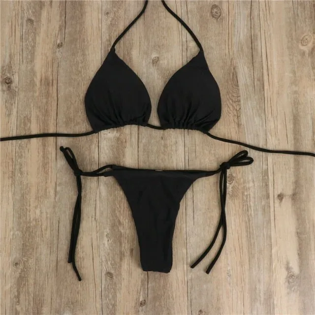 Jessie Sexy Solid Mirco Tanga-Bikini-Set