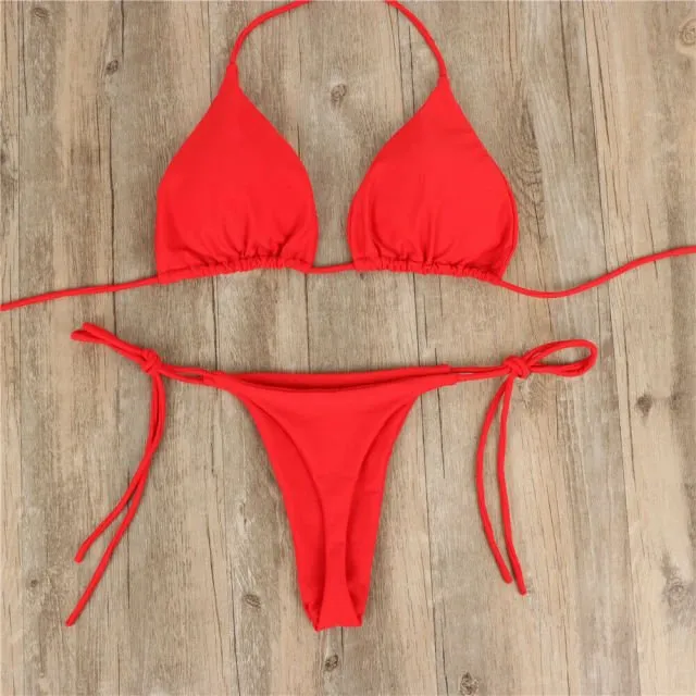 Jessie Sexy Solid Mirco Tanga-Bikini-Set