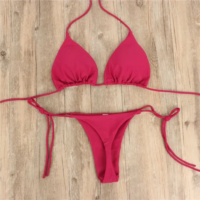 Jessie Sexy Solid Mirco Tanga-Bikini-Set