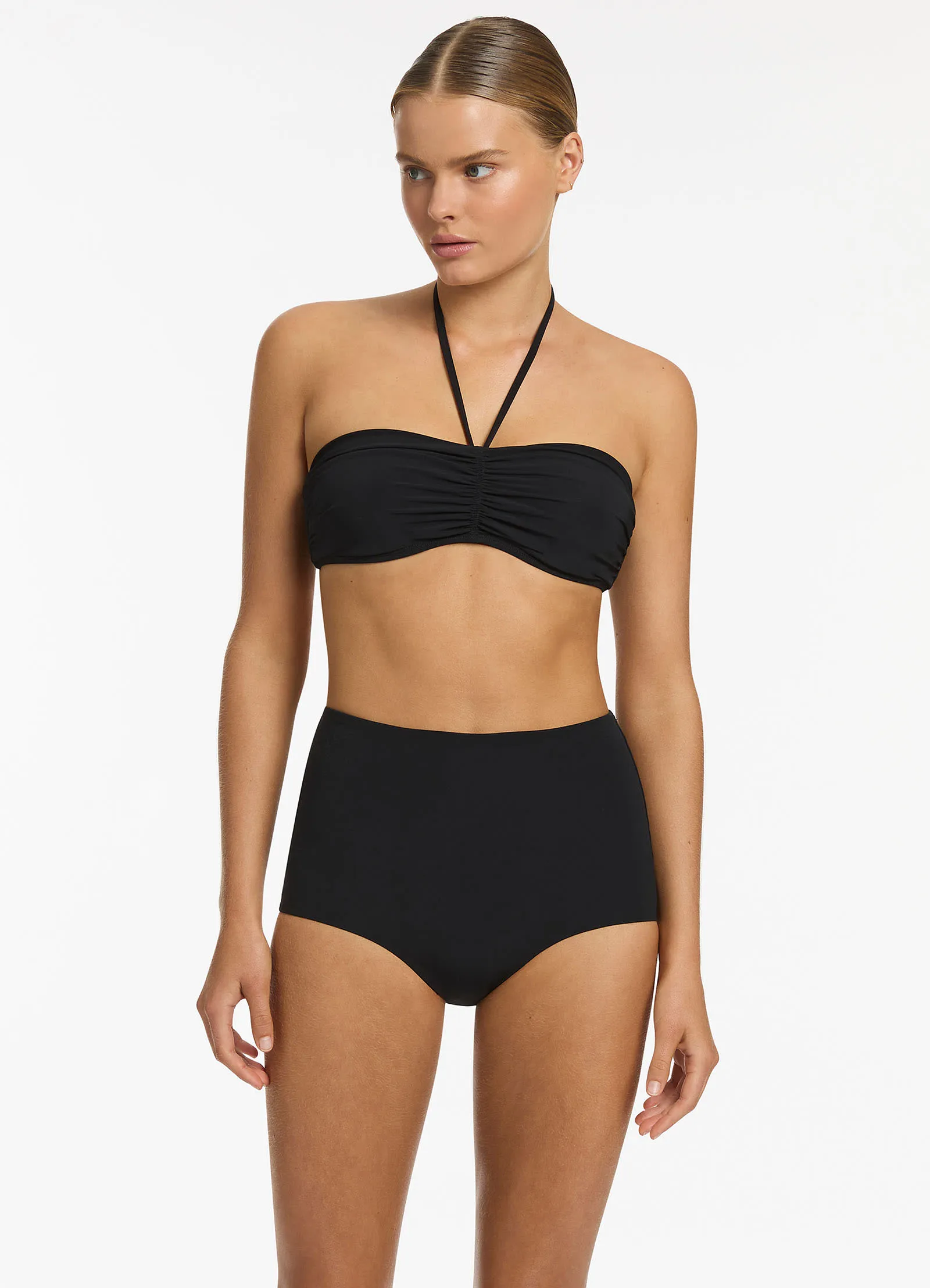 Jetset High Waist Boyleg Bikini Bottom - Black