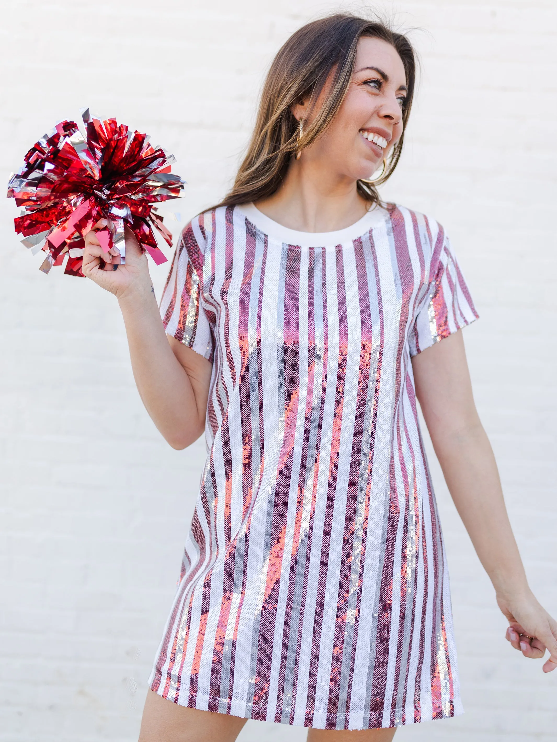 Julia Dress | Crimson   White